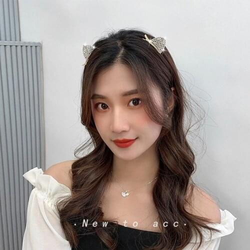 New Cute Cat Ears Alligator Clip Diamond Clip Duckbill Clip Female Sweet and Cute Side Clip Hair Card Accessories for Women