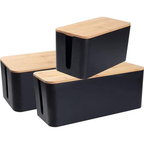 3 Pieces of Cable Management Box, Cable Management Box Floor Line Cover Concealer, Suitable for Desk, Tv Line, Computer