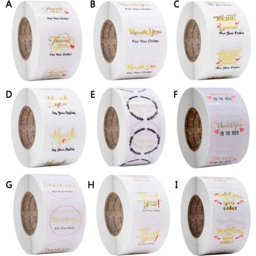 500pcs Round Transparent Thank You for Your Order Stickers Handmade Seal Labels 667A