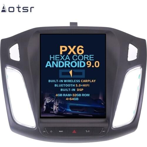 Aotsr Tesla 10.4" Vertical screen Android 9.0 Car DVD Multimedia player GPS Navigation For Ford Focus 2013-2017 built carplay