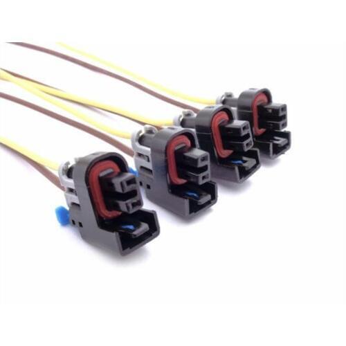 10pcs/lot 2 Pin/Way EV6 Injector Auto Connector Automotive Plug Socket With Wire Pigtail For Sail Excelle SGM Delphi