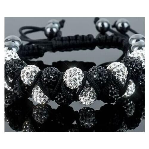 Yrt4ng 10mm Hotsale Two Row Micro Pave Disco Ball Beads Bangles BCE Bracelet jewelry Christmas Gift crystal