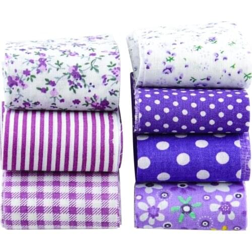 F028# new arrivals purple sets 100%cotton fabric 7pcs/lot 5cm x100cm quilting patchwork jelly roll fabric strips handmade crafts