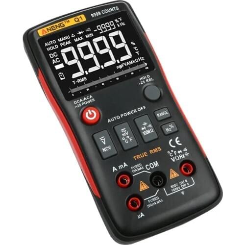 ANENG Q1 9999 Counts True RMS Digital Multimeter AC DC Voltage Current Resistance Capacitance Temperature Tester Auto/Manual