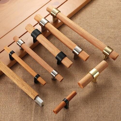 Wood Handles for Furniture In Cabinet Pulls and Modern Kitchen Doors Drawer Muebles Handles for Furniture Kitchen Accessories