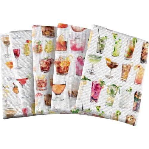Summer Drinks Pattern Printed Bullet Textured Liverpool Patchwork Tissue Kids home textile 50*145cm