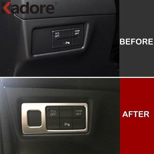 For Mazda CX-5 CX5 2020-2018 2019 KF ABS Matte Headlight Head Light Lamp Adjust Button Instrument Switch Panel Cover Trim Bezel