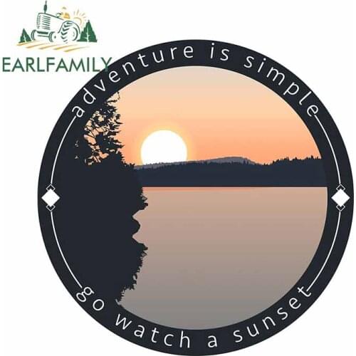 EARLFAMILY 13cm x 12.7cm For Go Watch Sunset Repair Car Sticker Campervan Decal Funny Vinyl Material Decals Decoration