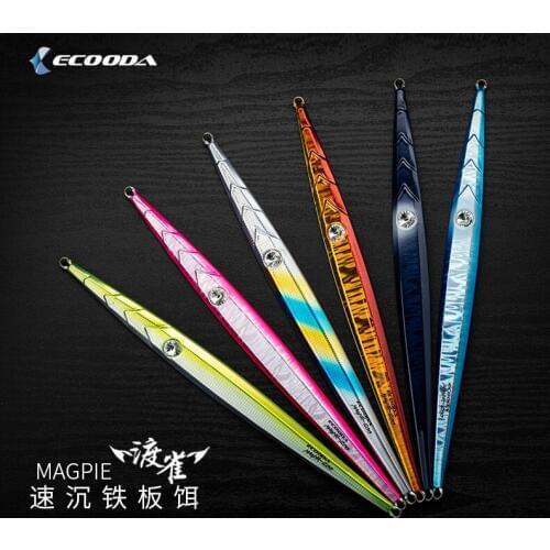 ECOODA MAGPIE Fast Metal Jigging Lure Artificial Metal Jig Luminous Jig 120/160/200/300g Saltwater Lure Fast Fall Fishing Jig