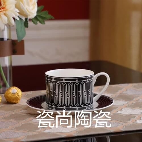 Ceramic European style coffee cup and saucer set girl heart light luxury Nordic style home bone china English afternoon tea cup