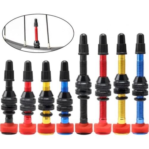 2Pcs 40mm/60mm Bicycle Extender Valve No Air Leakage High Strength Aluminum Alloy Bicycle Tubeless Tire Gas Extender Nozzle