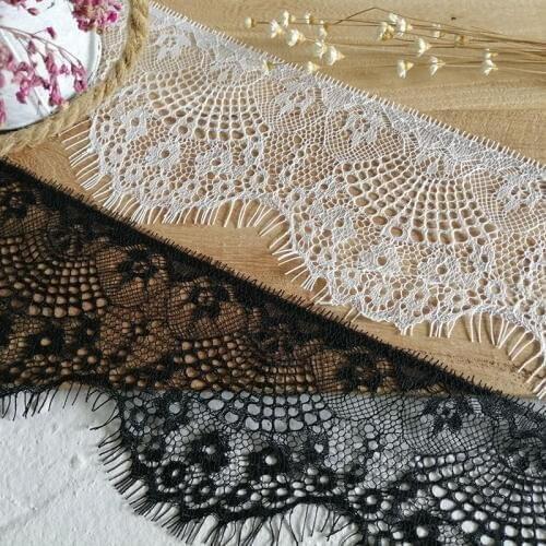 10cm Width DIY French Voile Guipure Tulle Eyelash lace Ribbon Sewing Applique Lace Trims Tape Wedding Party Decor Craft