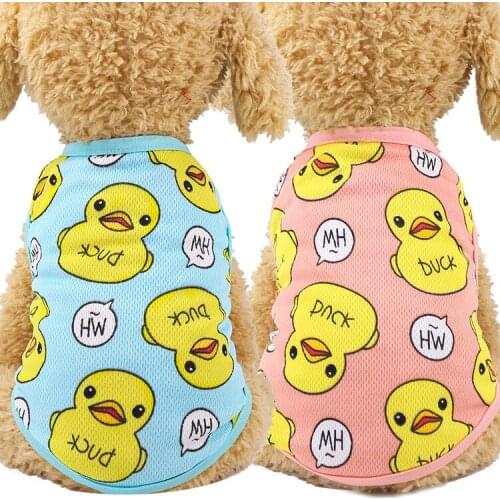 Pet Dog Summer Big Yellow Duck Vest Sweatshirt dog clothes puppy clothes schnauzer pug french bulldog costume Small Dogs Cotton
