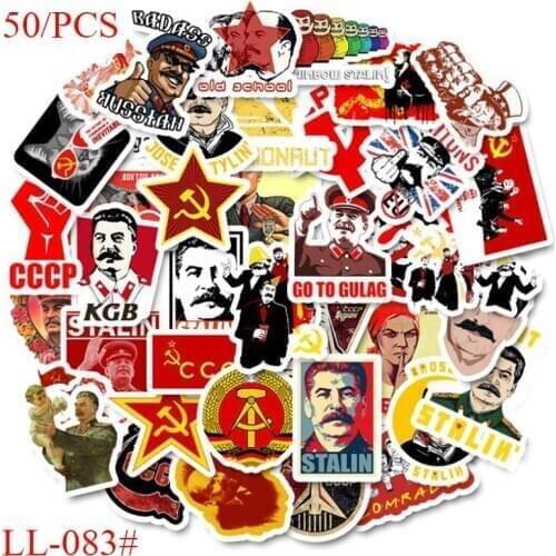 LL-083# 50/pcs Stalin USSR CCCP PVC Graffiti sticker Classic Creative Design collection Gift High quality Printing