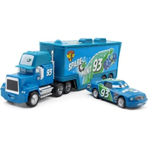 Disney Movie Pixar Cars Jackson Storm 2pcs/Set No.93 Mack Truck &Racer Diecast Metal Toy Car For Children Gift Lightning McQueen