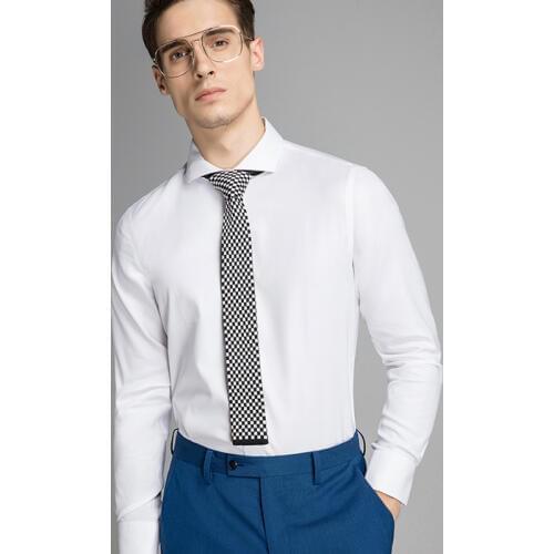 Brand New Mens High Quality 100% Cotton Solid Color Formal Business Meeting Dress Shirt Regular Fit Suit Dress Shirt for Men