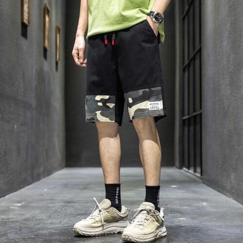 2021 Men Casual Shorts Summer Pockets Camouflage Pants Knee Length Shorts Men Pants Black Gray Beach Shorts