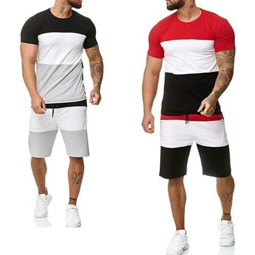 2021 Mens Sets 2 Piece Outfit Sport Set Stripe Print Sweat Suits 6XL Plus Size Casual Summer Fashion Clothing Short Tracksuit