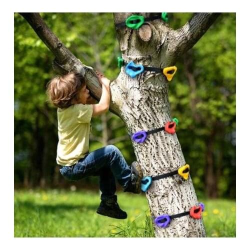 Outdoor Kids Adult Climbing Rocks Tree Climbing Holds Climber Ratchet Straps Backyard Obstacle Course