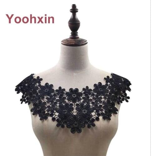 New Sale Water soluble Lace Collar Polyester Silk Embroidered Corsage Hollow 3D Embroidery Fake Collar DIY Lace Accessories