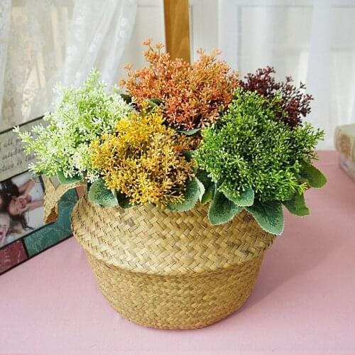 New Japan Style Hand-painted Rice Ear Spike Grass Plant Branch Artificial Flower Decor For Green Wall Home Decor Wedding Bouquet