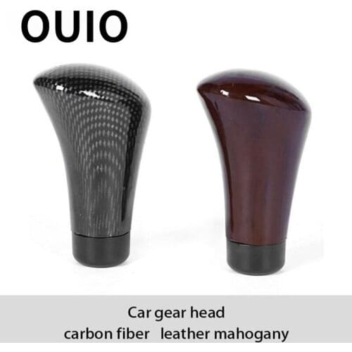 OUIO NEW 1PC Carbon Fiber Car Gear Knob Shift Lever Cover For Honda Civic Accord Fit Subaru Impreza Forester XV Nissan Qashqai