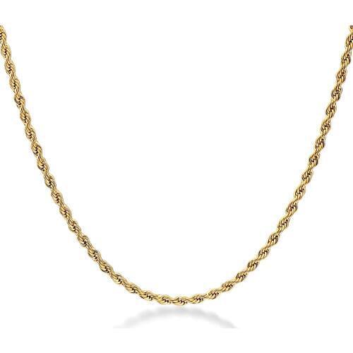 Twist Chain necklace For Women Men Jewelry 20''/24'' 2MM Gold/Silver Color Stainless Steel DIY Chains