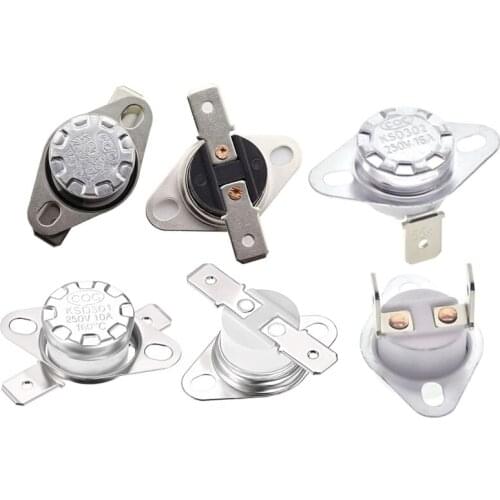 Temperature Control Switch Small Temperature Controller KSD301 302 NC NO 25 40 50 60 80-150 300C 250V/10A 16A Overheat Protector