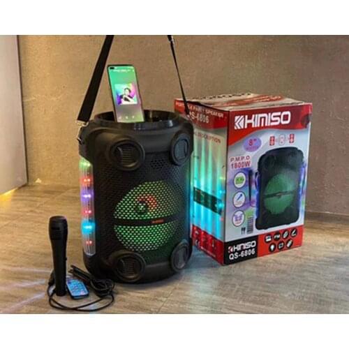 KIMISO Portable Trolley Bluetooth Speaker Outdoor Square Sound Column Audio Microphone Home K Song Shocking Subwoofer Music Box