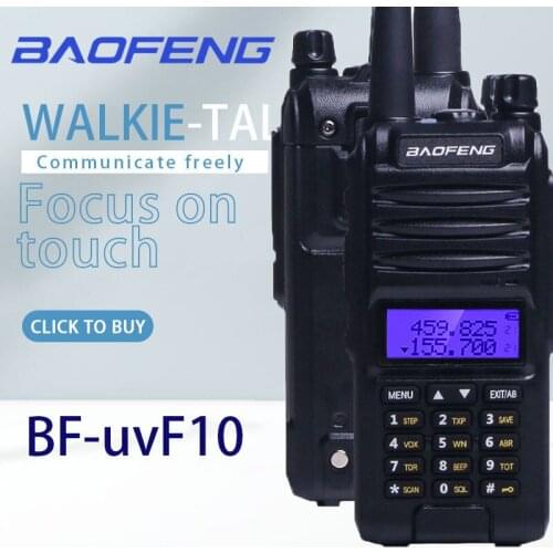 Baofeng BF-UVF10 UV-F10 Walkie-Talkie Waterproof U/VHF 136-174 400-520 MHZ Ham Multi Dual Band Two Way CB Radio FM Transceiver