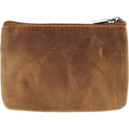 Crazy Horse Leather Coin Purse Men Genuine Leather Mini Coin Bags Vintage Small Zipper Bag Male Purse for Coins Portemonee