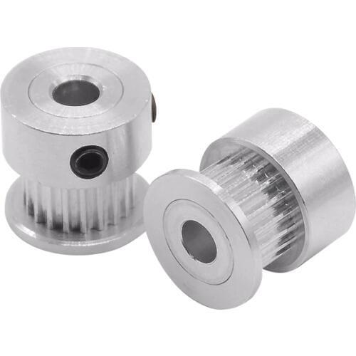 1pc GT2 alumium timing pulley 16 tooth 20teeth alumium bore 5mm 6.35mm 8mm fit for GT2 belt width 10mm for CNC 3D printer
