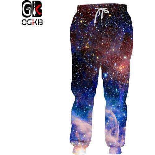 OGKB 2018 Fashion Galaxy Space Starry Star Joggers Pants Women/men Cool 3d Printed Sweatspant Sweatpants Funny Shark Trousers