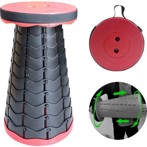 300kg Bearing Retractable Fold Stool Outdoor Flexible Stool Stretching Camp Fishing Outdoor Folding Chair Portable PP Material