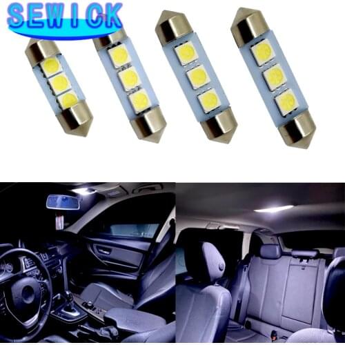 500x White12V Festoon C5W 31mm 36mm 39mm 41mm LED Light C10W Car Dome Bulb Auto License Plate Interior Lamp Reading Trunk Lights