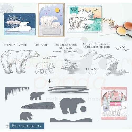 Polar Bear Cutting Dies for DIY Scrapbooking Album Paper Cards Decorative Crafts Embossing Folder Card Metal Die Stamps And Dies