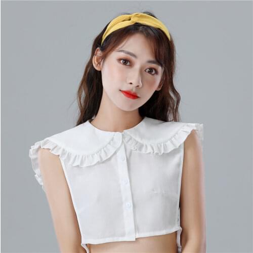 Women Girls Doll Ruffles Fake Collar Shoulder Wrap Removable Detachable Collar False Half Blouse Lapel Top Clothes Accessories