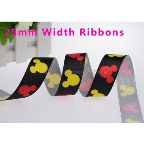 1" (25mm) width, Grosgrain printed ribbon Polyester Grosgrain ribbon, DIY hairbow accessories, gift package Free Shipping#2929