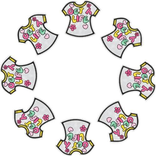 10PCS Cute Patches for Clothing Iron Embroidered Colorful Kawaii Patch Applique Sewing Accessories Badge DIY Shoes Dress Bag