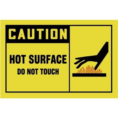 100pcs/lot 114x76mm CAUTION HOT SURFACE DO NOT TOUCH self-adhesive paper lable sticker, Item No.CA11