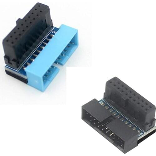 19pin Male-to-female Extension Adapter USB 3.0 20pin Angled At 90 Degrees For Motherboard Connector Socket Computer Adapter
