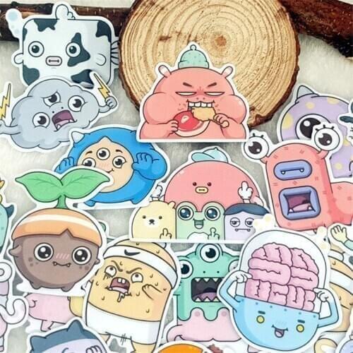 30 PCS New Mini seed character Paper Lable Stickers Crafts And Scrapbooking Decorative Sticker DIY Lovely Stationery