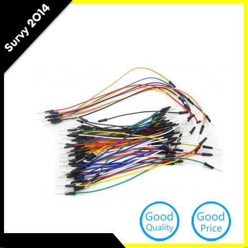 65pcs/Pack Mix Color Male to Solderless Flexible Breadboard Jumper Cable Wire For