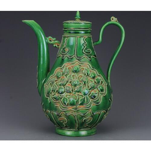 Antique MingDynasty porcelain bottle,Apple green flower pot ,Hand-painted crafts,Decoration,Collection&Adornment,Free Shipping