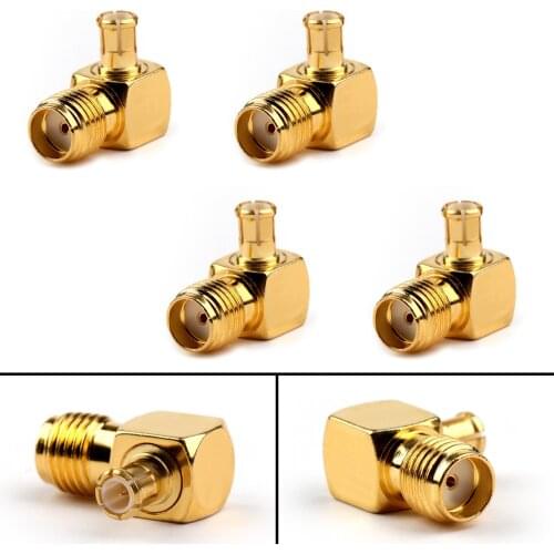 Artudatech 4PCS SMA Female Jack To MCX-JW Male Plug Right Angle Adapter Connector