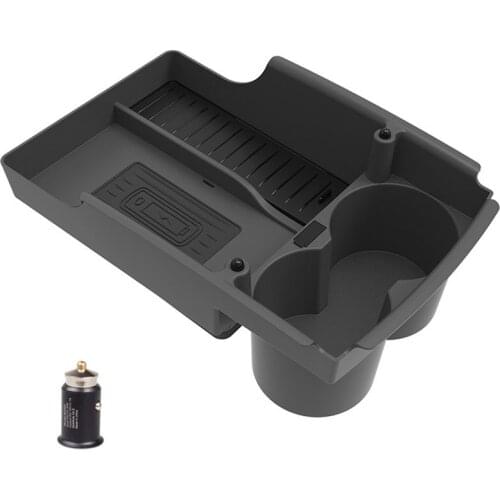 Model S/X Wireless Charger, QI Wireless Phone Charging Pad Car Center Console Storage Cup Holder for Tesla Model X/S 2017-2019