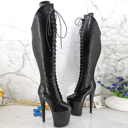 Leecabe 20CM/8inches Pole dancing shoes High Heel platform Boots closed toe Pole Dance boots