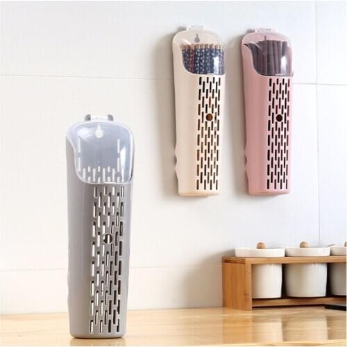 Household Hanging Plastic Hollow Chopstick Basket Rack Tableware Storage Box Kitchen Accessories Organizer Shelf Organizer