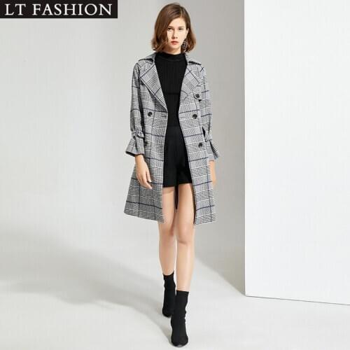 FNOCE 2021 new spring womens coats fashion trends streetwear upscale elegant eye catching long sleeve slim thick trench coats