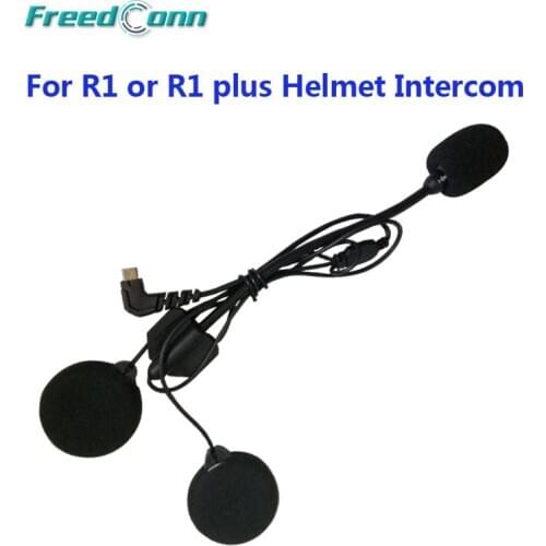 Headset Microphone Mic & Bracket Mount Clamp Clip for FreedConn R1/R1plus Helmet Intercom for Open Face Half Flip Helmet